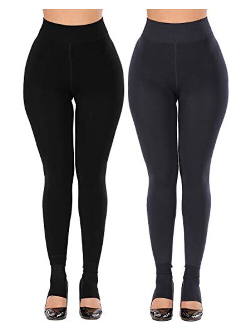 CHRLEISURE Women's Winter Warm Fleece Lined Leggings - Thick Velvet Tights Thermal Pants