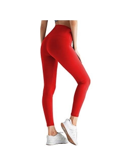 ZOOSIXX High Waist Tummy Control Compression Leggings for Women Soft Leggings Opaque Slim