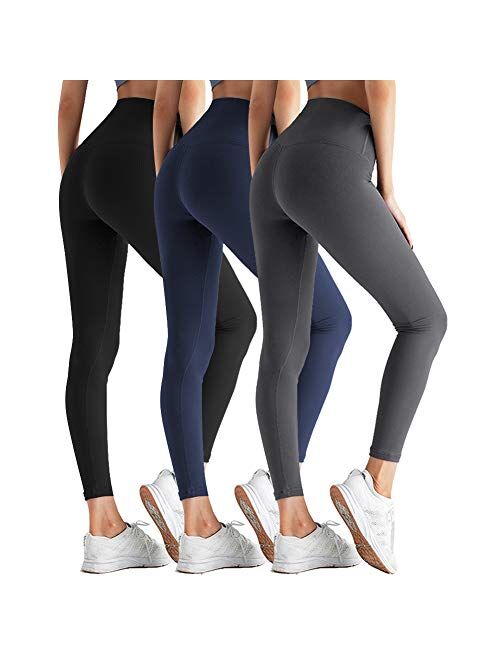 ZOOSIXX High Waist Tummy Control Compression Leggings for Women Soft Leggings Opaque Slim