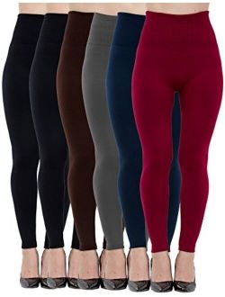 Dimore Women's Fleece Lined Leggings High Waist Soft Warm Winter Pants Slim for Women One Size