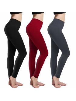 Fleece Lined Thick Brushed Premium Warm High Waist Compression Leggings Elastic and Slimming Tights for Women