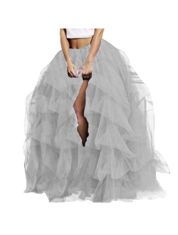 WDPL Wedding Planning Women's Long Maxi Tulle Special Occasion Bustle Night Out Skirt