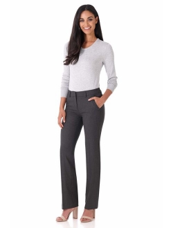 Rekucci Women's Smart Stretch Desk to Dinner Straight Leg Pant w/Zipper Closure