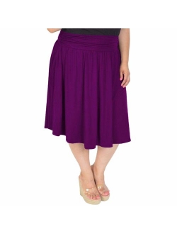 Stretch Is Comfort Women's Pocket Skirt | Flare Mid Length Skirt | Plus