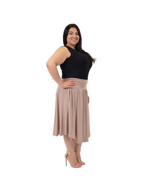 Stretch Is Comfort Women's Pocket Skirt | Flare Mid Length Skirt | Plus