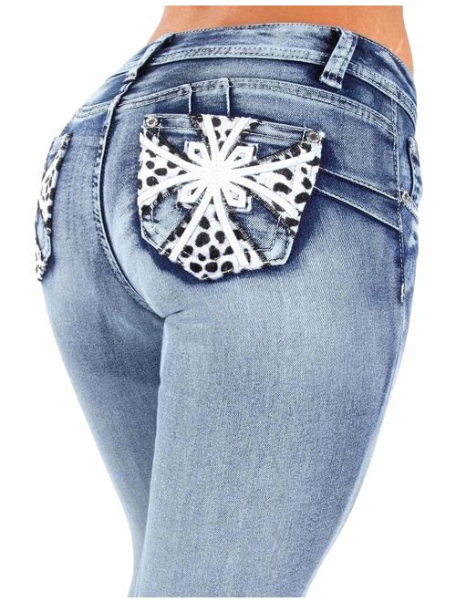 Colombian Design Butt Lift Levanta Cola Skinny Denim Jeans Plus/Junior Size