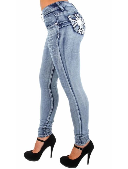 Colombian Design Butt Lift Levanta Cola Skinny Denim Jeans Plus/Junior Size