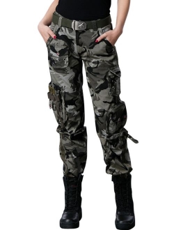 Women's Active Loose Fit Military Multi-Pockets Wild Cargo Pants