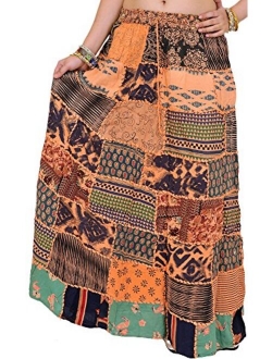 Exotic India Long Dori Gujarati Skirt with Patch Work