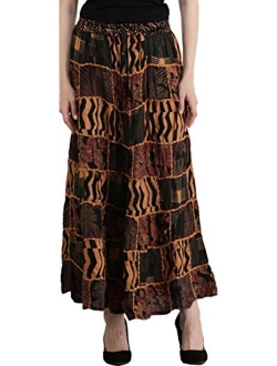 Exotic India Long Dori Gujarati Skirt with Patch Work