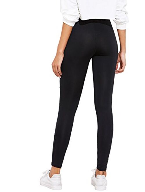 SweatyRocks Women's Legging Mesh Insert Ripped Tights Yoga Slim Pants,  Black #1, X-Small : : Clothing, Shoes & Accessories