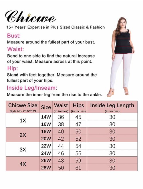 Chicwe Women's Plus Size Curvy Fit Boot Cut Pants - Casual and Work Pants Trousers