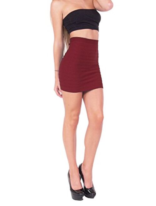 Hollywood Star Fashion Bandage Style Mini Skirt Knit Stretch Fabric One Size