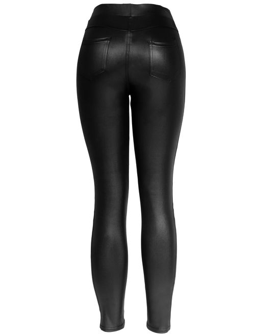 KMystic Sexy Faux Leather Designs Leggings