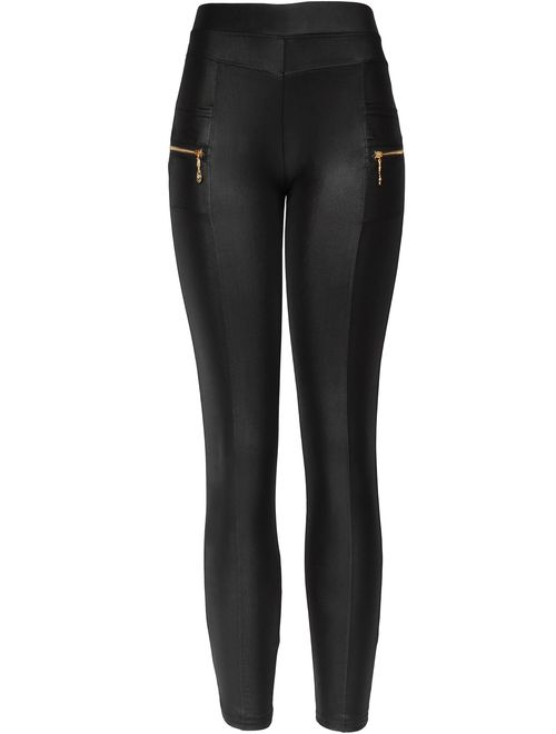 KMystic Sexy Faux Leather Designs Leggings