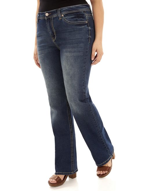 WallFlower Women's Plus Size Basic Legendary Stretch Bootcut Denim Jeans