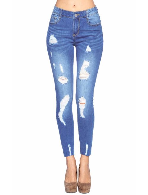 Blue Age Women Multistyle Destroyed/Ripped Skinny Jeans