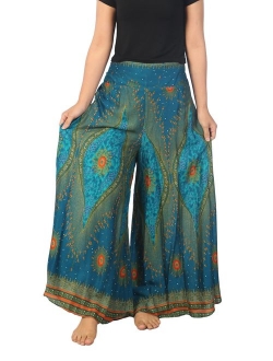 Lannaclothesdesign Womens 37 Inches Length Lounge Palazzo Pants Wide Legs S M L XL Sizes