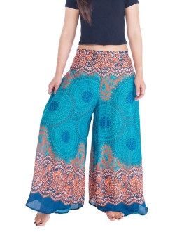 Lannaclothesdesign Womens 37 Inches Length Lounge Palazzo Pants Wide Legs S M L XL Sizes