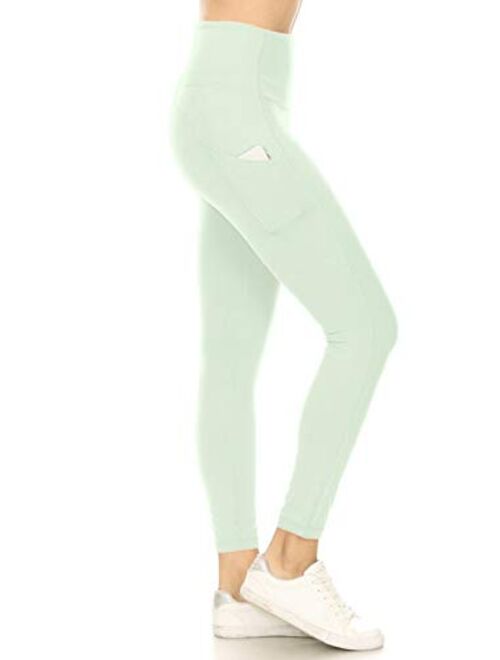 High Waist Active Flex Tummy Control Athletic Pocket Yoga Leggings with Fashion Reflective Dots