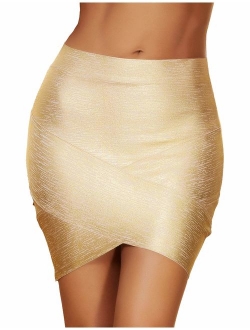 meilun Women's Rayon Bandage Bodycon Mini Skirt