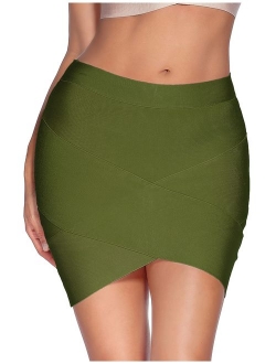 meilun Women's Rayon Bandage Bodycon Mini Skirt