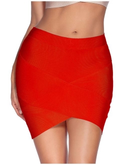 meilun Women's Rayon Bandage Bodycon Mini Skirt