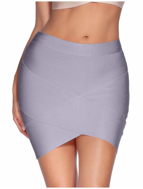 meilun Women's Rayon Bandage Bodycon Mini Skirt