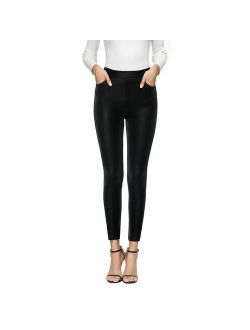 MCEDAR Faux Leather Legging for women Black leather pants High Waist Sexy Skinny Outfit for Causal, Club, Night Out