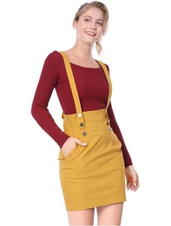 Women's High Waist Straight Braces Suspender Skirt