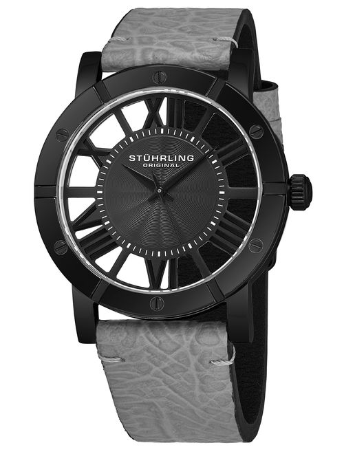 Stuhrling Original Mens Watch Leather Strap - Swiss Quartz Ronda Mvmt - Sports Watch - 881 Watches for Men Collection