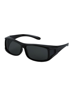 LensCovers Sunglasses Wear Over Prescription Glasses, Size Medium, Polarized