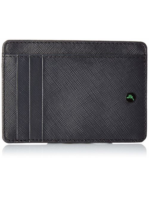 AULIV RFID Blocking Card Case Card Holder Front Pocket Wallet Sleek and Minimalist Vegetable Tan Leather with ID Window and Gift Box