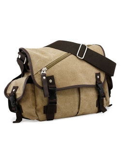 Oct17 Men Messenger Bag School Shoulder Canvas Vintage Crossbody Military Satchel Bag Laptop