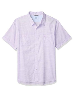 Men's Saltwater Dockside Chambray Short Sleeve Button Down Solid Shirt