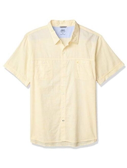 Men's Saltwater Dockside Chambray Short Sleeve Button Down Solid Shirt