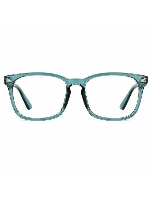 TIJN Blue Light Blocking Glasses Square Nerd Eyeglasses Frame Anti Blue Ray Computer Game Glasses