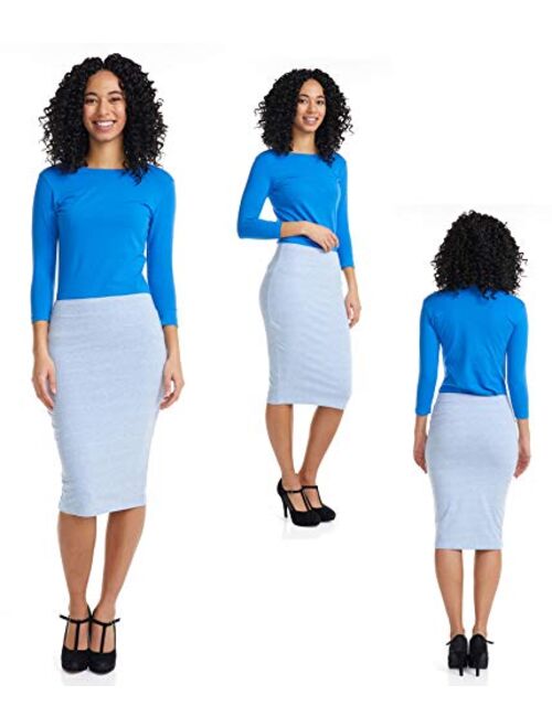 ESTEEZ Women's Pencil Skirt - Modest Stretchy Below The Knee - Chicago