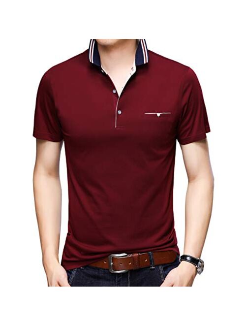 Womleys Mens Casual Slim Fit Short Sleeve Collared Polo T Shirt