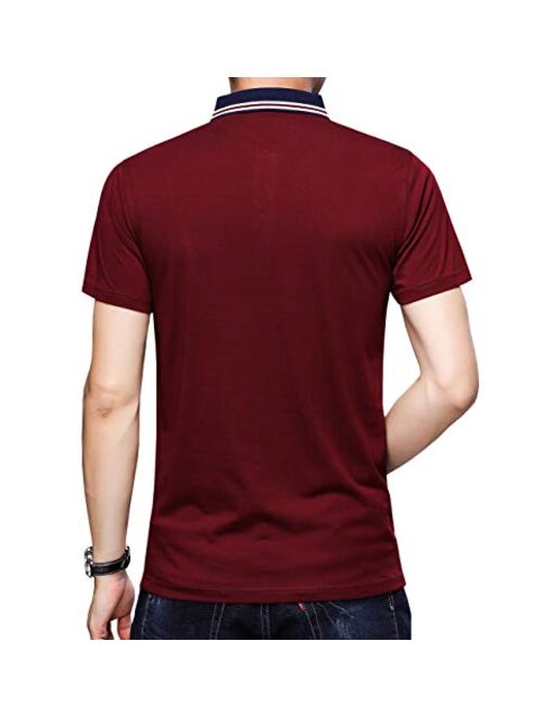 Womleys Mens Casual Slim Fit Short Sleeve Collared Polo T Shirt