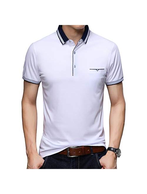 Womleys Mens Casual Slim Fit Short Sleeve Collared Polo T Shirt