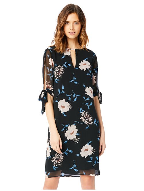 Amazon Brand - Truth & Fable Women's Sheer Sleeve Tunic Dress