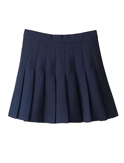 Golden service Women School Uniforms Plaid Pleated Costume Mini Skirt