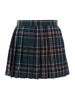 Golden service Women School Uniforms Plaid Pleated Costume Mini Skirt