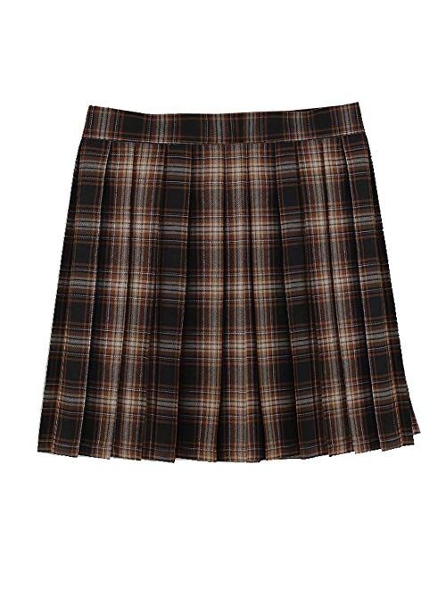 Golden service Women School Uniforms Plaid Pleated Costume Mini Skirt