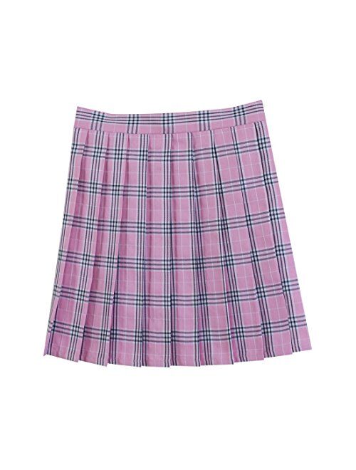 Golden service Women School Uniforms Plaid Pleated Costume Mini Skirt