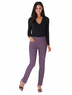 Rekucci Women's Ease Into Comfort Everyday Chic Straight Pant w/Tummy Control