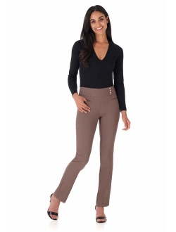 Rekucci Women's Ease Into Comfort Everyday Chic Straight Pant w/Tummy Control