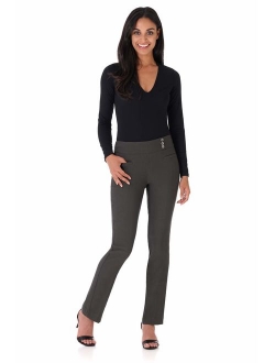 Rekucci Women's Ease Into Comfort Everyday Chic Straight Pant w/Tummy Control