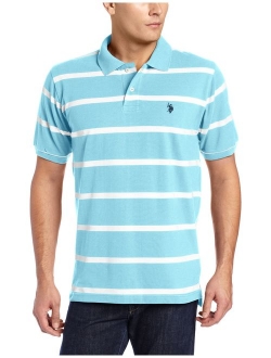 Men's Short Sleeve Striped Pique Polo Shirt